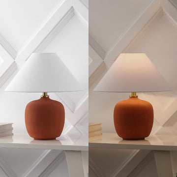 Delphi 18.25" Minimalist Scandinavian Resin/Iron LED Table Lamp - JONATHAN Y